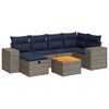 vidaXL 7 pcs conjunto sof&aacute;s p/ jardim c/ almofad&otilde;es vime PE cinzento