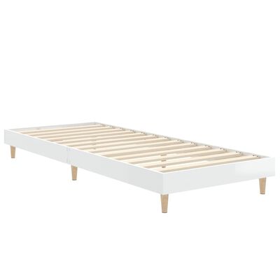 vidaXL Estrutura cama 75x190 cm derivados de madeira branco brilhante