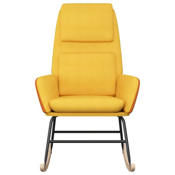 vidaXL Cadeira de baloi&ccedil;o tecido amarelo mostarda