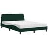 vidaXL Cama com colch&atilde;o Dover 120x200 cm veludo verde-escuro