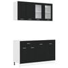 vidaXL Unidade de Cozinha LYON 4 pcs Carvalho Preto