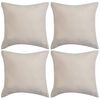 vidaXL Capa de almofada de camur&ccedil;a sint&eacute;tica 4 pcs 40x40 cm bege