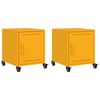 vidaXL Mesas de cabeceira 2 pcs 36x39x43,5 cm a&ccedil;o amarelo mostarda