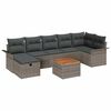 vidaXL Conjunto de Sof&aacute; de Jardim 8 unid. Cinzeto vime PE