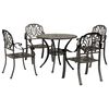 vidaXL 5 pcs conjunto de jantar para jardim alum&iacute;nio fundido bronze