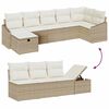 vidaXL Conjunto de Sof&aacute; de Jardim 8 pcs Bege Rattan Sint&eacute;tico