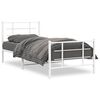 vidaXL Estrutura de cama com cabeceira e pés 90x190 cm metal branco
