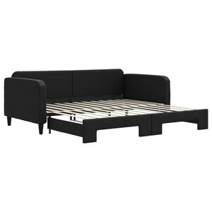 vidaXL Sof&aacute;-cama com gavet&atilde;o 100x200 cm tecido preto