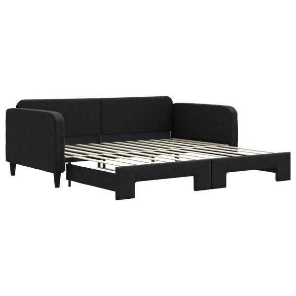 vidaXL Sof&aacute;-cama com gavet&atilde;o 100x200 cm tecido preto
