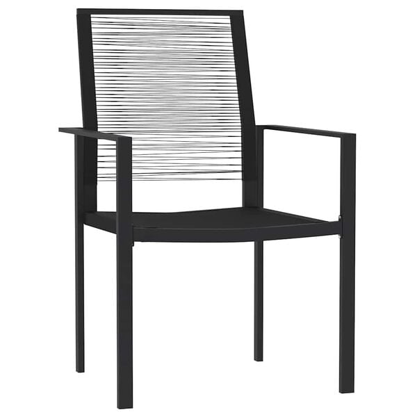 vidaXL 3 pcs conjunto de jantar para jardim preto