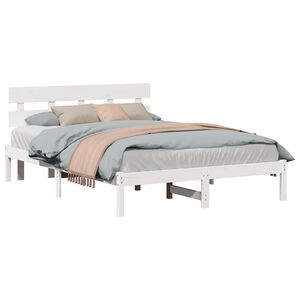 vidaXL Estrutura da Cama Branco 150 x 200 cm Madeira de pinho maci&ccedil;a