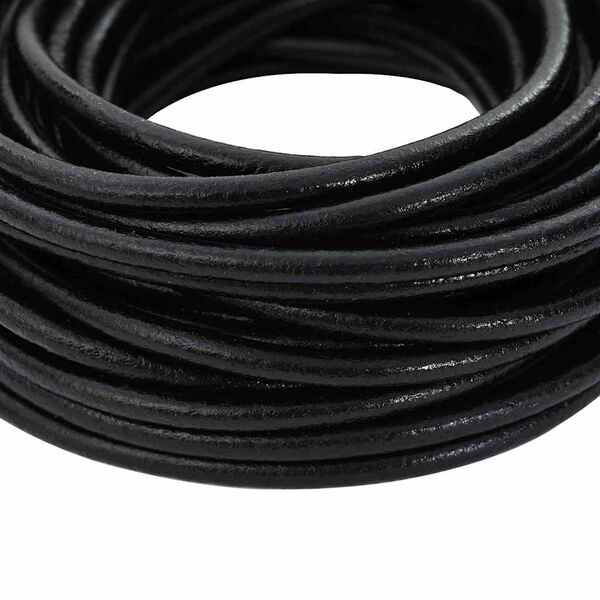 vidaXL Corda de Couro Preto &Oslash;5 mm x 10 m Couro