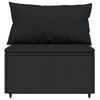 vidaXL 3 pcs conjunto lounge de jardim c/ almofad&otilde;es vime PE preto
