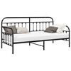 vidaXL Estrutura de cama de dia Preto 90 x 200 cm A&ccedil;o revestido a p&oacute;