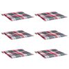 vidaXL Almofad&otilde;es cadeiras jardim 6pcs tecido oxford xadrez vermelho