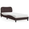 vidaXL Cama com colch&atilde;o Hvar 90x200 cm tecido castanho-escuro