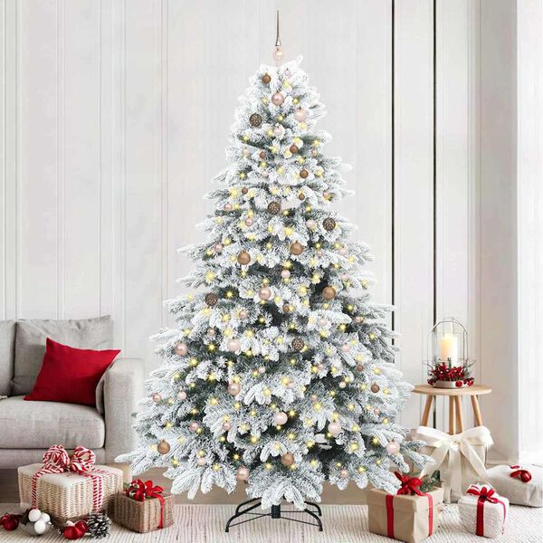 vidaXL &Aacute;rvore de Natal Artificial com 300 LEDs Branco 240 cm PE e PVC