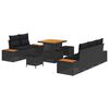 vidaXL Conjunto de Sof&aacute; de Jardim com almofada 8 pcs Preto