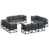 vidaXL Conjunto de Sof&aacute; de Jardim 12 pcs Preto Metal