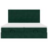 vidaXL Estrutura de cama otomana com colch&atilde;o verde escuro veludo