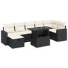 vidaXL 8 pcs conjunto sof&aacute;s de jardim com almofad&otilde;es vime PE preto