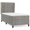 vidaXL Cama com molas/colch&atilde;o 80x200 cm veludo cinza-claro
