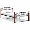 vidaXL Estrutura de cama 120x200cm metal/madeira carvalho maci&ccedil;a preto