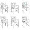 vidaXL Almofad&otilde;es cadeira de encosto baixo 6 pcs tecido padr&atilde;o folhas