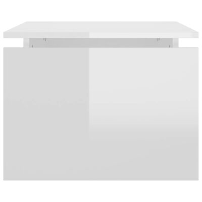vidaXL Mesa de centro 68x50x38 cm contraplacado branco brilhante