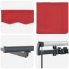 vidaXL Toldo Retr&aacute;til Manual Vermelho 400 &times;350 cm tecido
