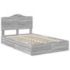 vidaXL Cama com Armazenamento com cabeceira Cinza Sonoma 135 x 190 cm