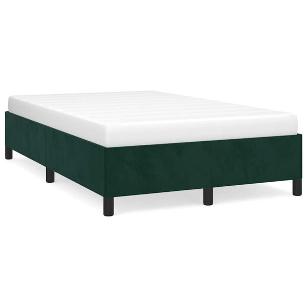 vidaXL Estrutura de cama com colch&atilde;o verde escuro 120x190 cm Veludo