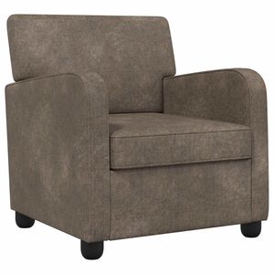 vidaXL poltrona Cinzento-Escuro Couro Suede Sint&eacute;tico