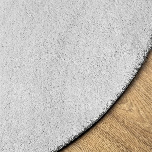 vidaXL Tapete pelo curto macio e lav&aacute;vel HUARTE &Oslash; 200 cm cinzento
