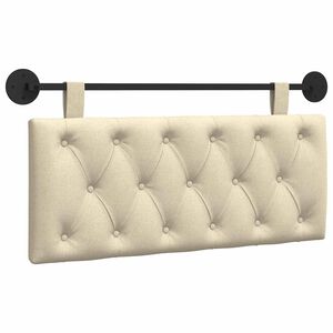 vidaXL Cabeceira suspensa Creme Tecido
