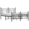 vidaXL Estrutura de cama com cabeceira e p&eacute;s 140x190 cm metal preto