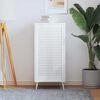 vidaXL Porta de arm&aacute;rio com design de persiana pinho maci&ccedil;o branco