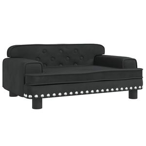 vidaXL Cama para cães 70x45x30 cm veludo preto