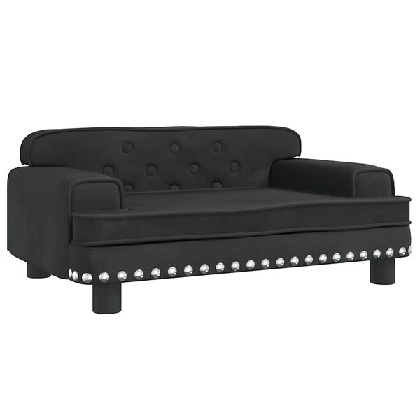 vidaXL Cama para cães 70x45x30 cm veludo preto