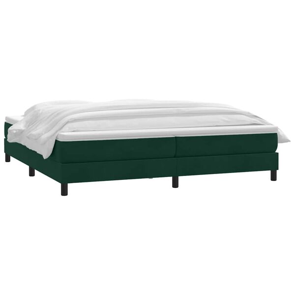 vidaXL Cama com molas colch&atilde;o 200x210 cm veludo verde-escuro