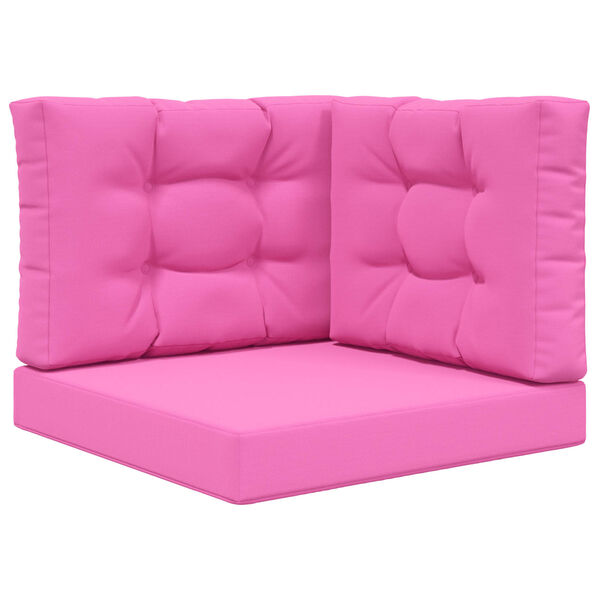 vidaXL Almofada para Sof&aacute; Externo 3 pcs Rosa Poli&eacute;ster