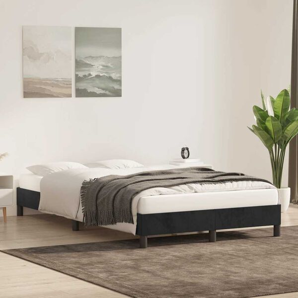 vidaXL Estrutura de cama sem colch&atilde;o 120x220 cm Veludo preto