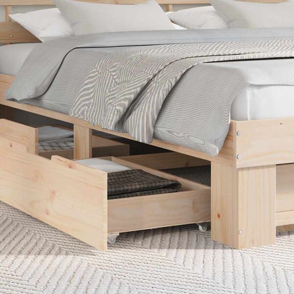 vidaXL Estrutura da Cama com cabeceira Castanho 200 x 200 cm