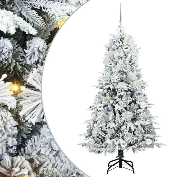 vidaXL &Aacute;rvore de Natal Articulada Artificial Branco 150 cm PE e PVC