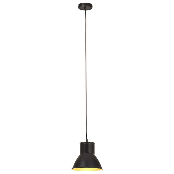 vidaXL Candeeiro suspenso redondo 25 W 17 cm E27 preto