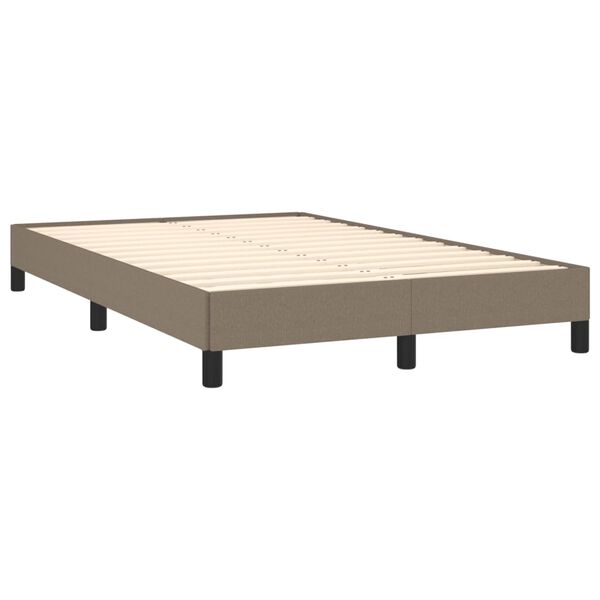 vidaXL Cama boxspring c/ colch&atilde;o 120x190cm tecido castanho-acinzentado