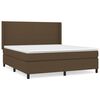 vidaXL Cama com molas/colch&atilde;o 180x200 cm tecido castanho-escuro