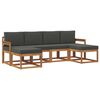 vidaXL Conjunto de Sof&aacute;s para Exterior 6 unid. Natural e Antracite