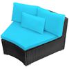 vidaXL 13 pcs conjunto lounge jardim c/ almofad&otilde;es vime PE azul