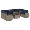 vidaXL Conjunto de sof&aacute; de jardim com 10 pe&ccedil;as e almofadas em rattan sint&eacute;tico cinza